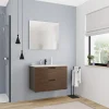 Ceramia 80 cm, meuble de salle de bain assemblé, couleur chêne (-4DW80)* Meuble Sous-Vasque