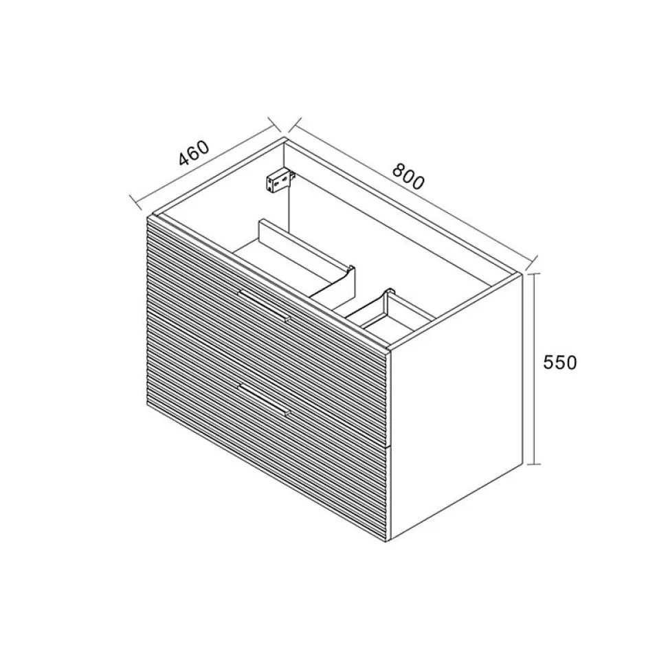 Ceramia 80 cm, meuble de salle de bain assemblé, couleur chêne (-4DW80)* Meuble Sous-Vasque