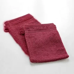 Douceur D'Intérieur 2 gants de toilette 15 x 21 cm eponge unie tendresse Rubis