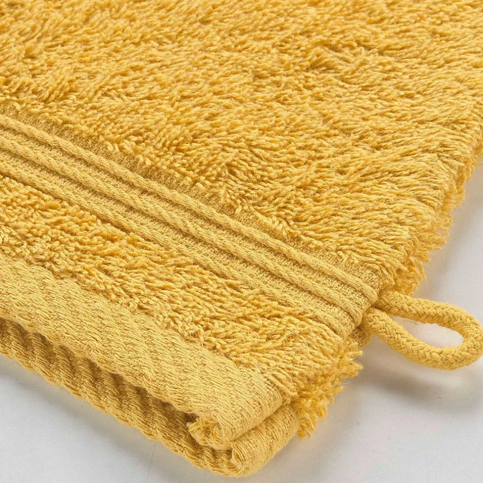Douceur D'Intérieur 2 gants de toilette 15 x 21 cm eponge unie tendresse Mimosa* Serviette De Toilette