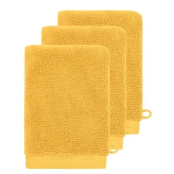 Sensei Maison 3 gants de toilette Zéro Twist 560 g/m² Safran 16x22 cm SENSOFT