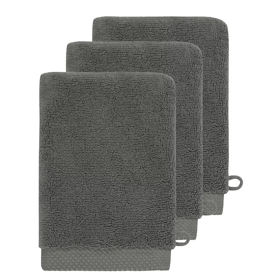 Sensei Maison 3 gants de toilette Zéro Twist 560 g/m² Anthracite 16x22 cm SENSOFT