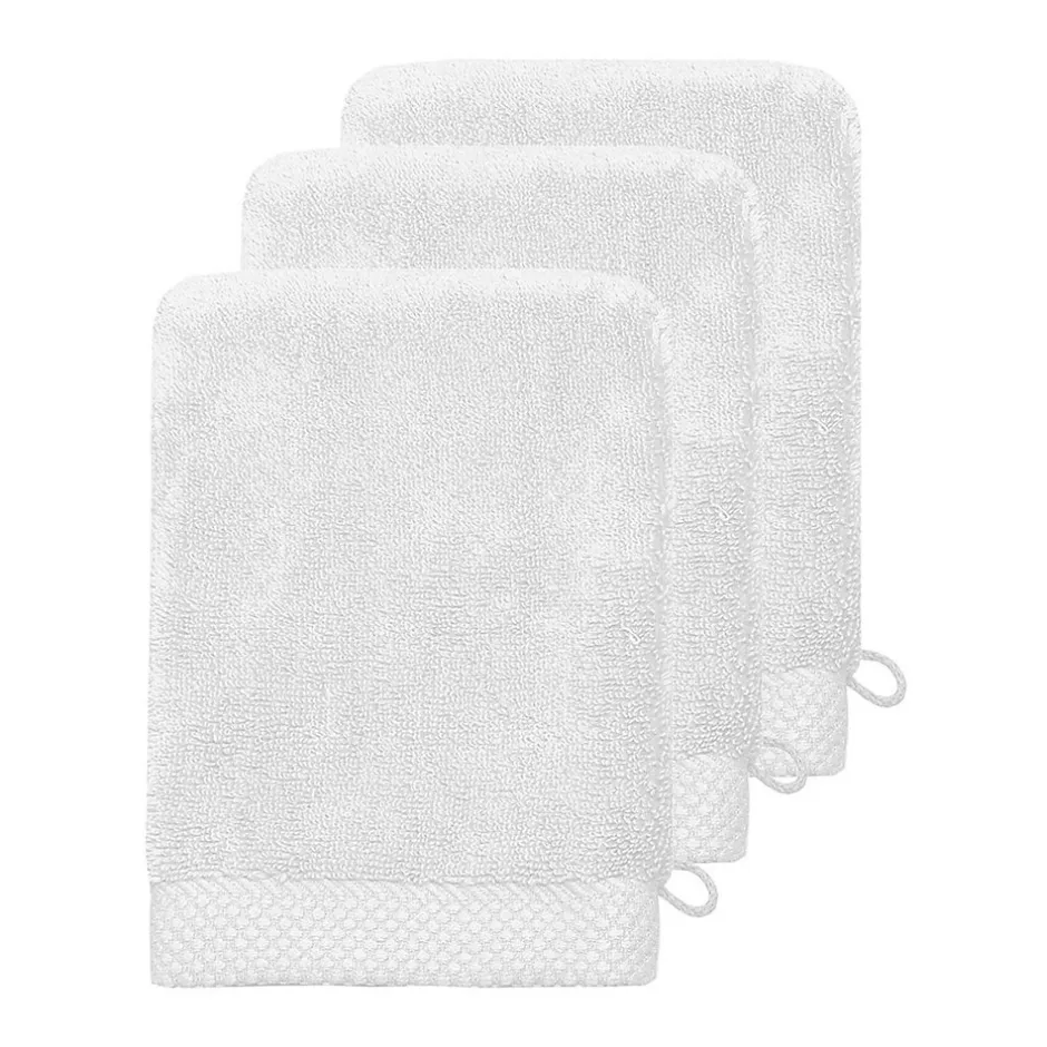 Sensei Maison 3 gants de toilette Zéro Twist 560 g/m² Blanc 16x22 cm SENSOFT* Gant De Toilette