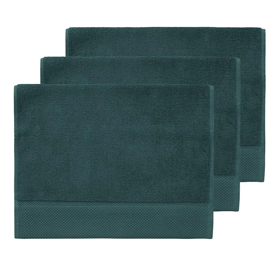 Sensei Maison 3 grandes serviettes invité Zéro Twist 560 g/m² Petrol 40x60 cm SENSOFT