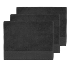 Sensei Maison 3 grandes serviettes invité Zéro Twist 560 g/m² Noir 40x60 cm SENSOFT* Serviette De Toilette