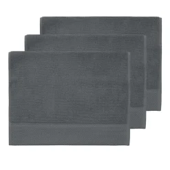 Sensei Maison 3 grandes serviettes invité Zéro Twist 560 g/m² Ardoise 40x60 cm SENSOFT