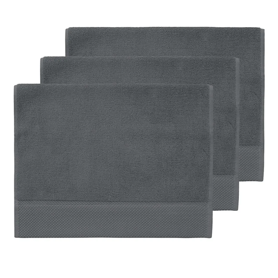 Sensei Maison 3 grandes serviettes invité Zéro Twist 560 g/m² Ardoise 40x60 cm SENSOFT