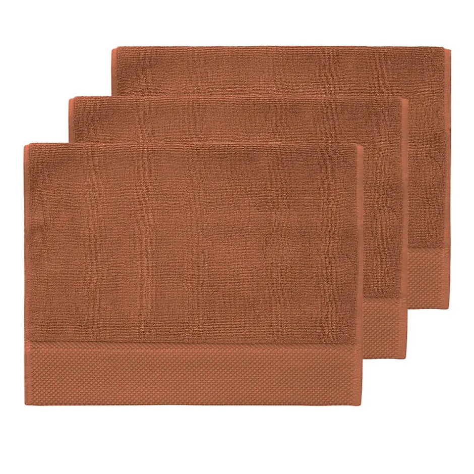 Sensei Maison 3 grandes serviettes invité Zéro Twist 560 g/m² Auburn 40x60 cm SENSOFT