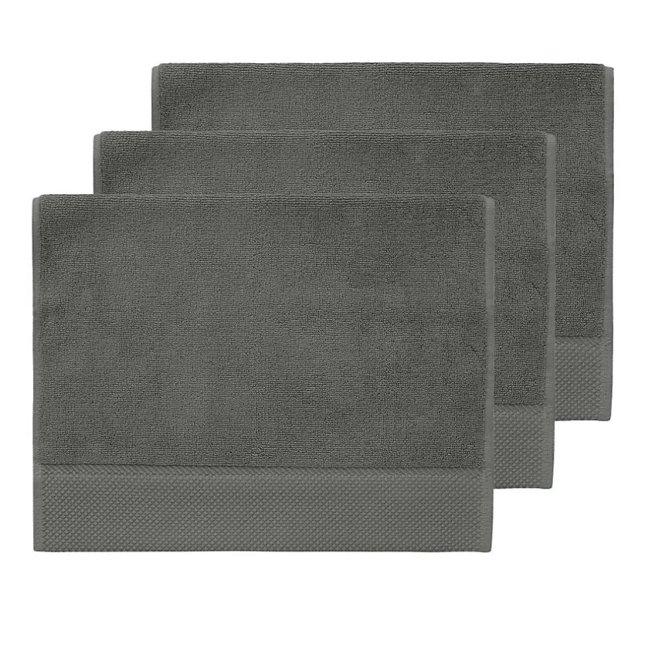 Sensei Maison 3 grandes serviettes invité Zéro Twist 560 g/m² Anthracite 40x60 cm SENSOFT* Serviette De Toilette