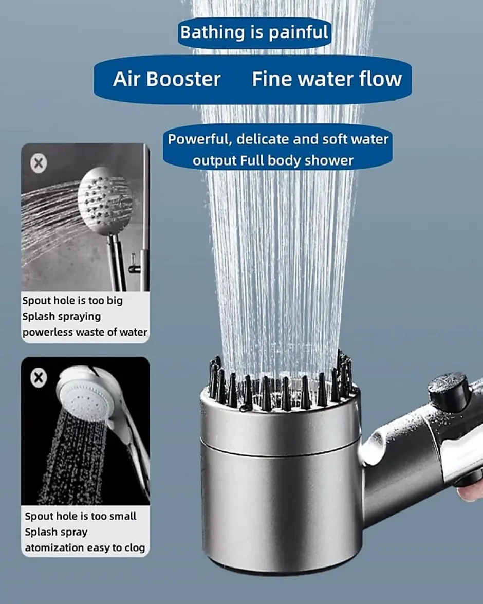 Deko 3 modes réglables, pommeau de douche massant anticalcaire avec fonction d'arrêt, pommeau de douche d'hydrothérapie
