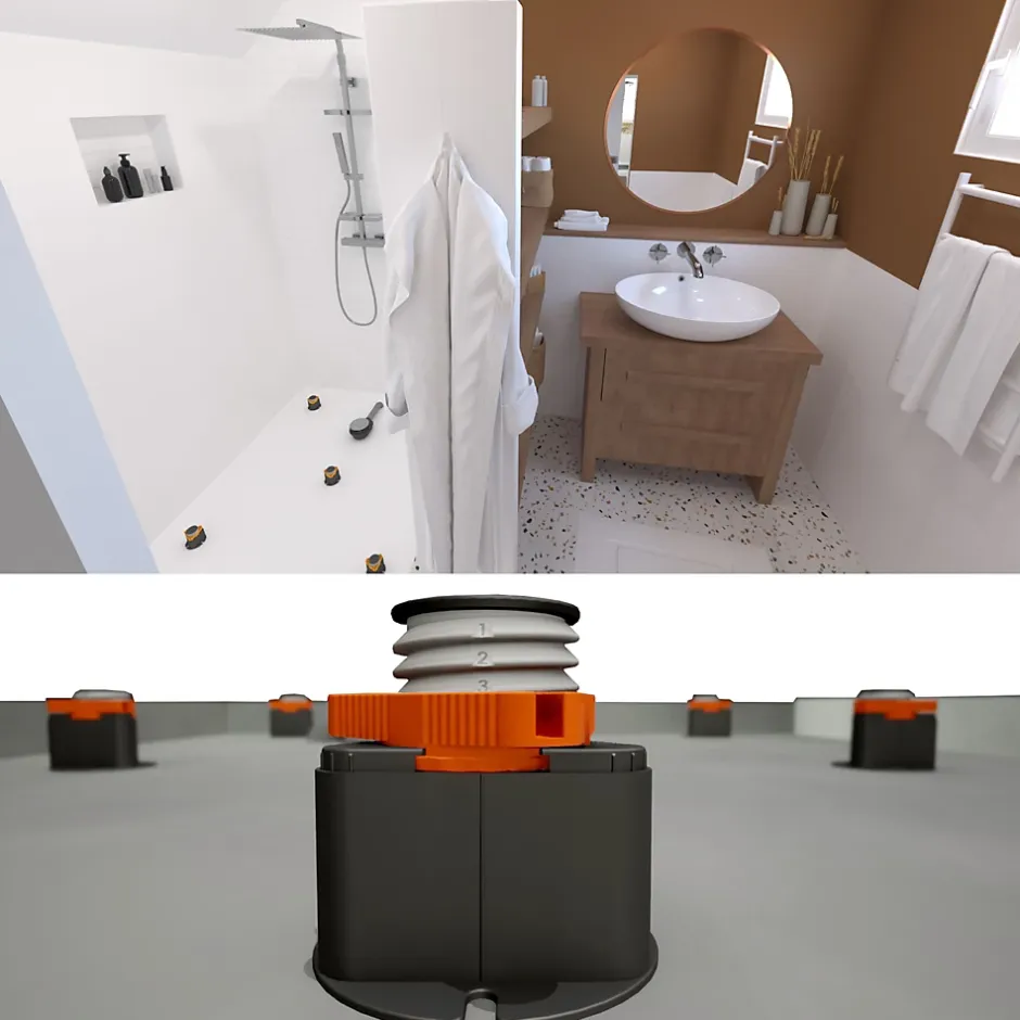 4 pieds pour receveur de douche Cricabac