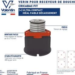 4 pieds pour receveur de douche Cricabac