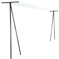 Facility'S 2 poteaux étendage extérieur vert 210 x 58 cm acier laqué anticorrosion, jusqu'à 7 fils* Etendoir À Linge