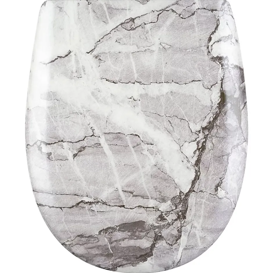 Olfa Abattant déclipsable au style marbré (38x49.5 cm - Gris clair)* Abattant Wc