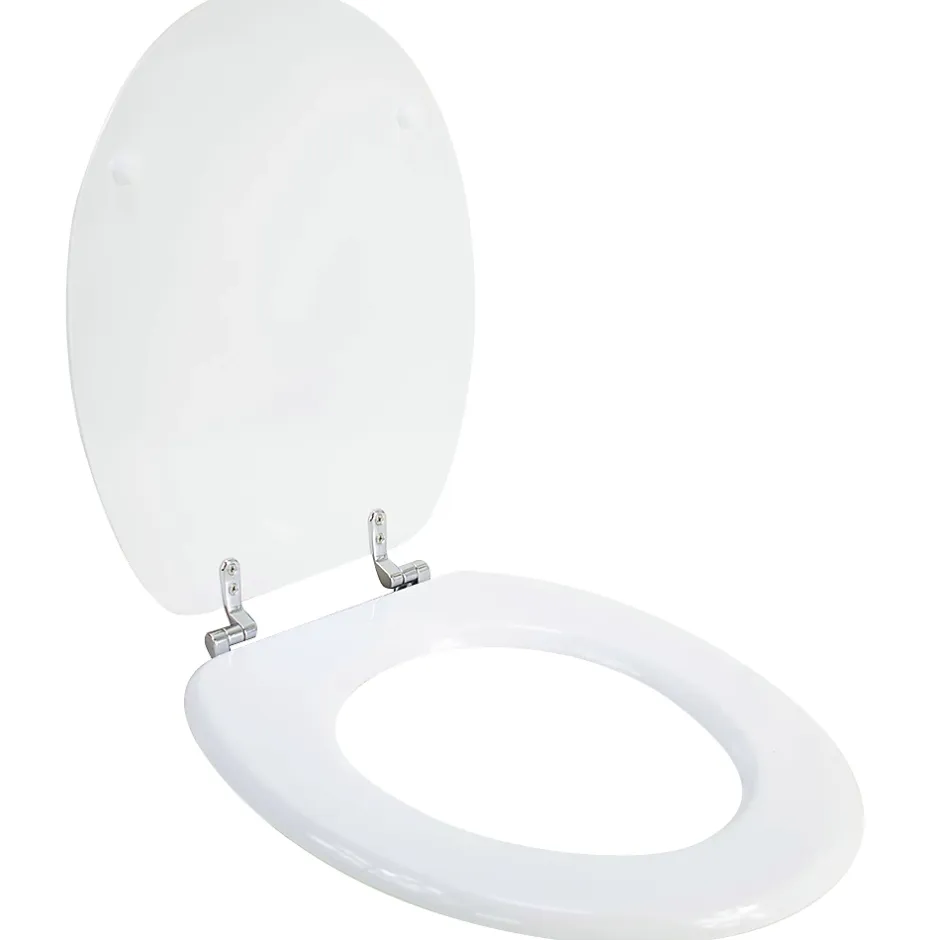 Autres Abattant de toilette en bois compressé MDF cuvette WC standard charnières inox* Abattant Wc