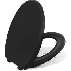 Cecipa Max Abattant de WC avec Système d'abaissement Automatique et Bouton-poussoir Mono-touche, en Forme de O, Abattant WC* Abattant Wc