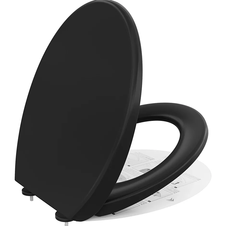 Cecipa Max Abattant de WC avec Système d'abaissement Automatique et Bouton-poussoir Mono-touche, en Forme de O, Abattant WC* Abattant Wc
