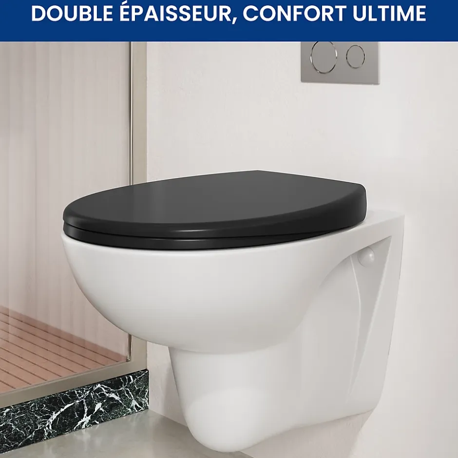 Cecipa Max Abattant de WC avec Système d'abaissement Automatique et Bouton-poussoir Mono-touche, en Forme de O, Abattant WC* Abattant Wc