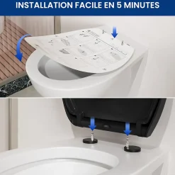 Cecipa Max Abattant de WC avec Système d'abaissement Automatique et Bouton-poussoir Mono-touche, en Forme de O, Abattant WC* Abattant Wc