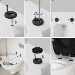 Cecipa Max Abattant de WC avec Système d'abaissement Automatique et Bouton-poussoir Mono-touche, en Forme de O, Abattant WC* Abattant Wc