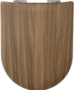 Olfa Abattant Double Descente Assistée "Bois de Noyer" (47x36.5 cm - Marron Clair)