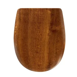 Olfa Abattant easy clip à descente assistée en chêne rustique mat (38x49.5 cm - Marron Clair)* Abattant Wc
