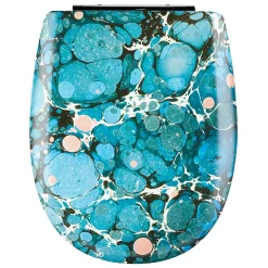 Olfa Abattant easy clip avec descente assistée au style pierre précieuse (49.5x38 cm - Bleu)* Abattant Wc