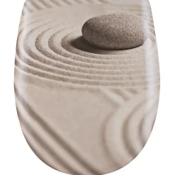 Olfa Abattant easy clip avec descente assistée au style Feng-Shui (38x49.5 cm - Beige)* Abattant Wc
