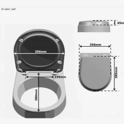 Planète Bain Abattant gain de place SAV Blanc simple* Abattant Wc