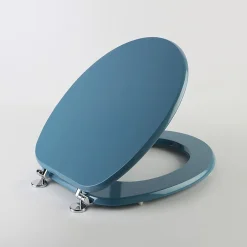 Kiamami Valentina Abattant Pour Toilettes De Couleur Bleu Bermuda Avec Charnières Chromées* Abattant Wc