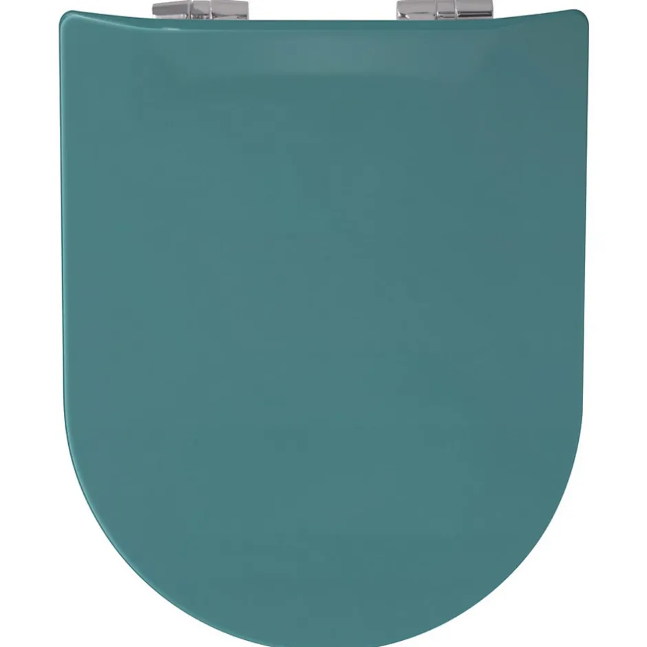 Olfa Abattant uni wood slim double avec descente assistée (36.5x48 cm - Bleu Foncé)* Abattant Wc