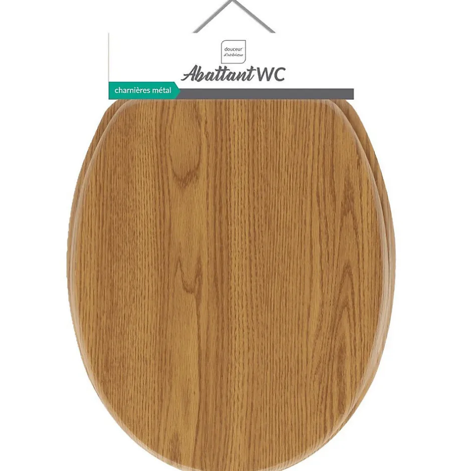 Douceur D'Intérieur Abattant wc - - Effet bois (45x37.5 cm - Marron Brun)