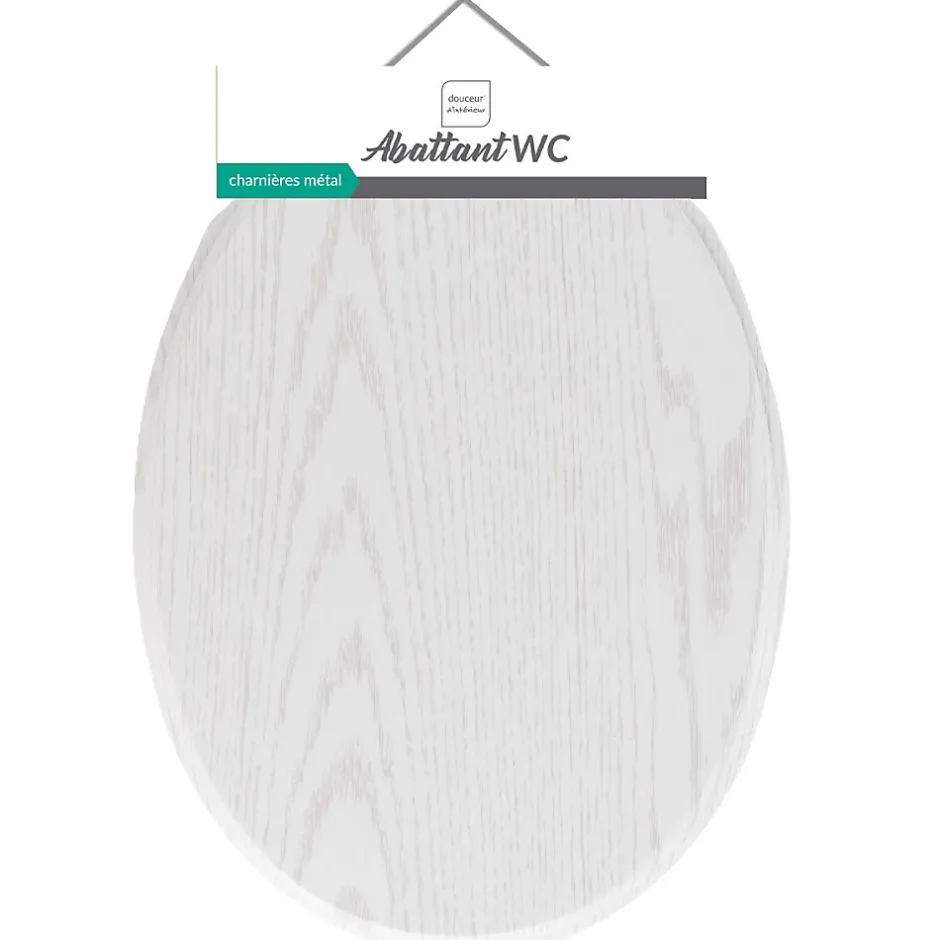 Douceur D'Intérieur Abattant wc - - Effet bois (45x37.5 cm - Blanc)
