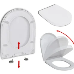 Vidaxl Abattant WC à fermeture en douceur Libération rapide Carré* Abattant Wc