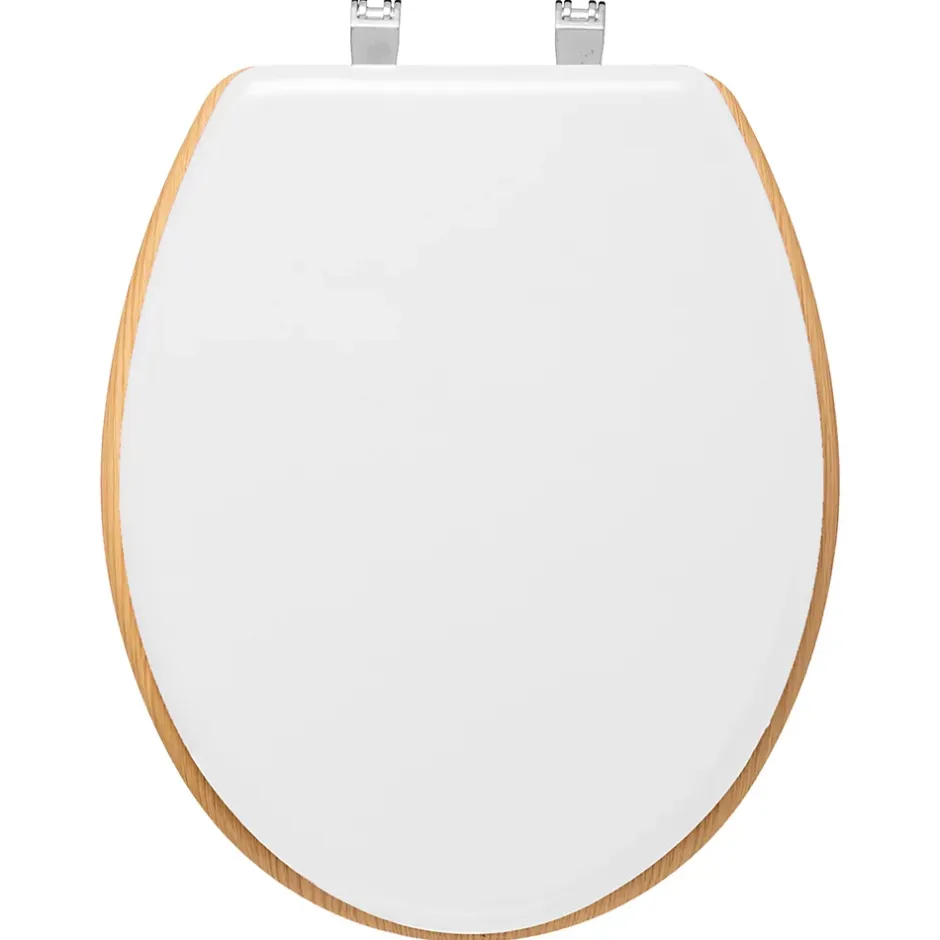 5Five Abattant WC à fermeture silencieuse blanc et aspect bois, Modern* Abattant Wc