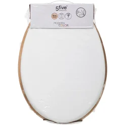 5Five Abattant WC à fermeture silencieuse blanc et aspect bois, Modern* Abattant Wc