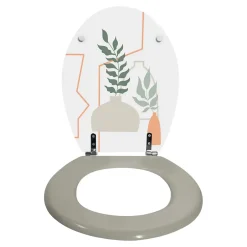 MSV Abattant WC à motif style bohème abstrait, vert et terracotta, Kenzi* Abattant Wc