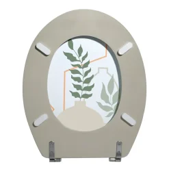 MSV Abattant WC à motif style bohème abstrait, vert et terracotta, Kenzi* Abattant Wc