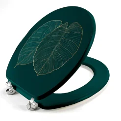 Douceur D'Intérieur Abattant WC 37.5 x 46 cm en MDF imprimé Jade
