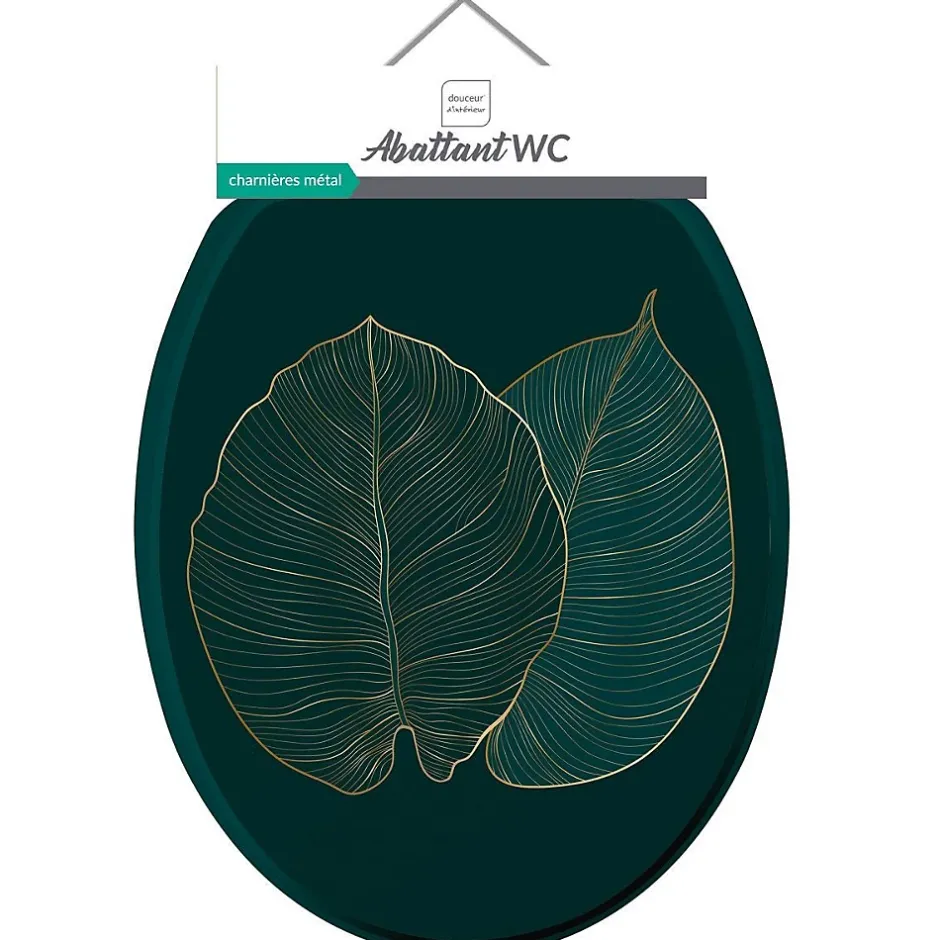 Douceur D'Intérieur Abattant WC 37.5 x 46 cm en MDF imprimé Jade