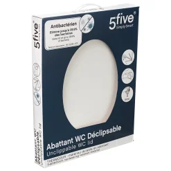 5Five Abattant WC antibactérien blanc à clipser avec frein de chute* Abattant Wc