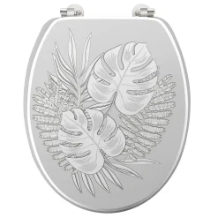 Douceur D'Intérieur Abattant wc aux impressions tropicales (37x47 cm - Gris)* Abattant Wc