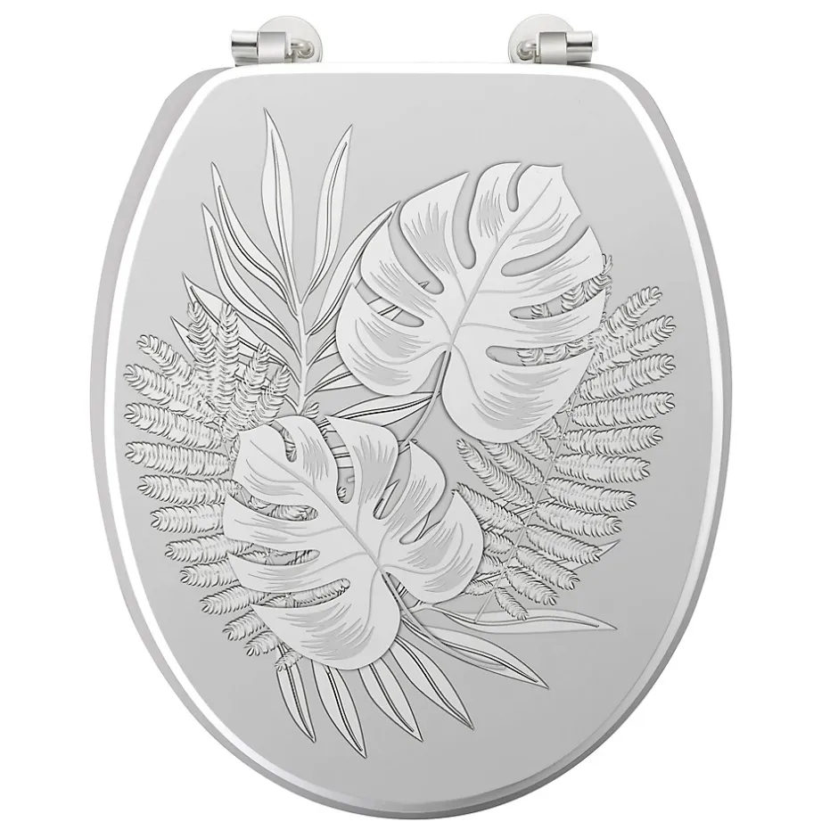 Douceur D'Intérieur Abattant wc aux impressions tropicales (37x47 cm - Gris)* Abattant Wc