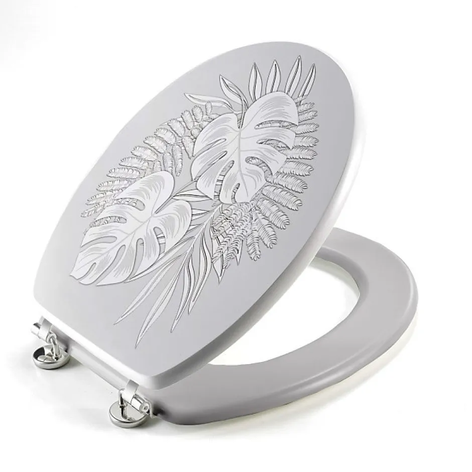 Douceur D'Intérieur Abattant wc aux impressions tropicales (37x47 cm - Gris)* Abattant Wc