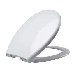 Planète Bain Abattant WC blanc de forme ovale en Polypropylène avec fermeture ralentie, réglable et déclipsable - NF - Océan* Abattant Wc