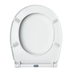 Planète Bain Abattant WC blanc de forme ovale en duroplast antibactérien avec fermeture ralentie, réglable et déclipsable - Melodi* Abattant Wc