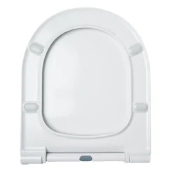 Planète Bain Abattant WC blanc de forme droite en duroplast antibactérien avec fermeture ralentie, réglable et déclipsable - Samara