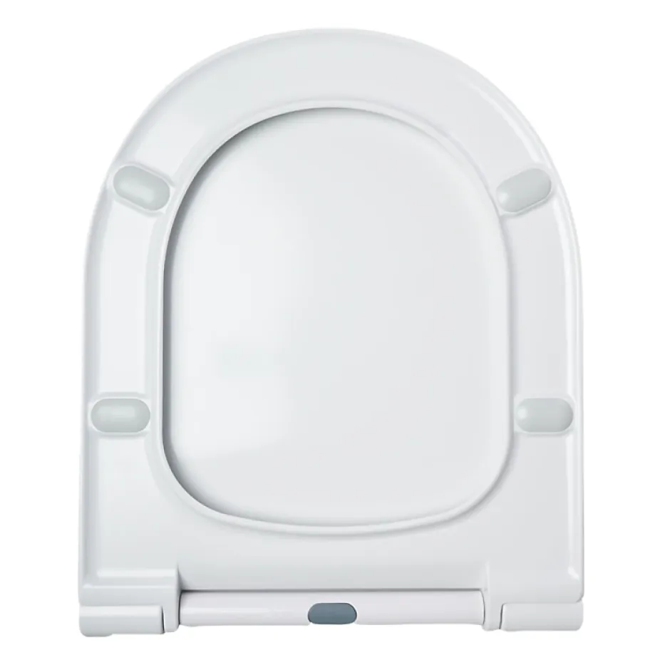 Planète Bain Abattant WC blanc de forme droite en duroplast antibactérien avec fermeture ralentie, réglable et déclipsable - Samara