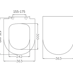 Planète Bain Abattant WC blanc de forme droite en duroplast antibactérien avec fermeture ralentie, réglable et déclipsable - Samara