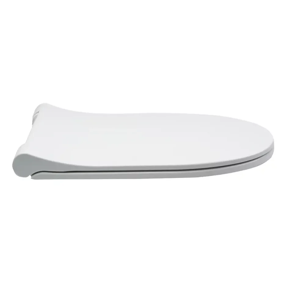 Planète Bain Abattant WC blanc de forme droite en duroplast antibactérien avec fermeture ralentie, réglable et déclipsable - Samara